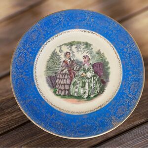 Blue Century Salem China  23 Karat Gold Decorative Plate. Made in USA.